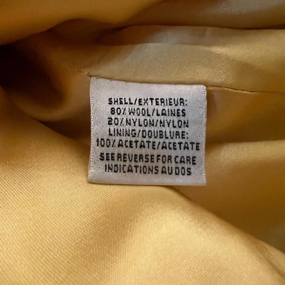 Vintage Talbots Wool Coat in Yellow, Size 8 - Picture 5 of 6